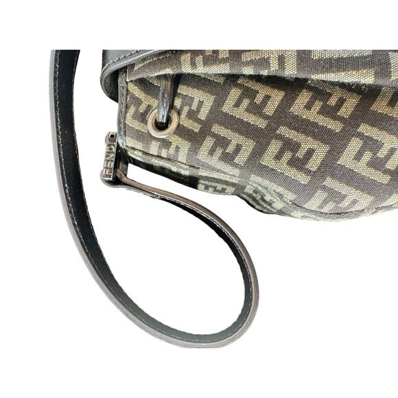 Y2K Fendi Mamma Bucket Shoulder Bag Zucchino Pattern Drawstring Authentic - Picture 12 of 16